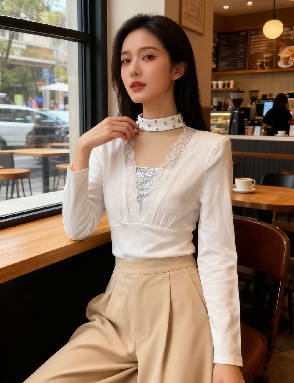 Long sleeve small shirt thick tops for women