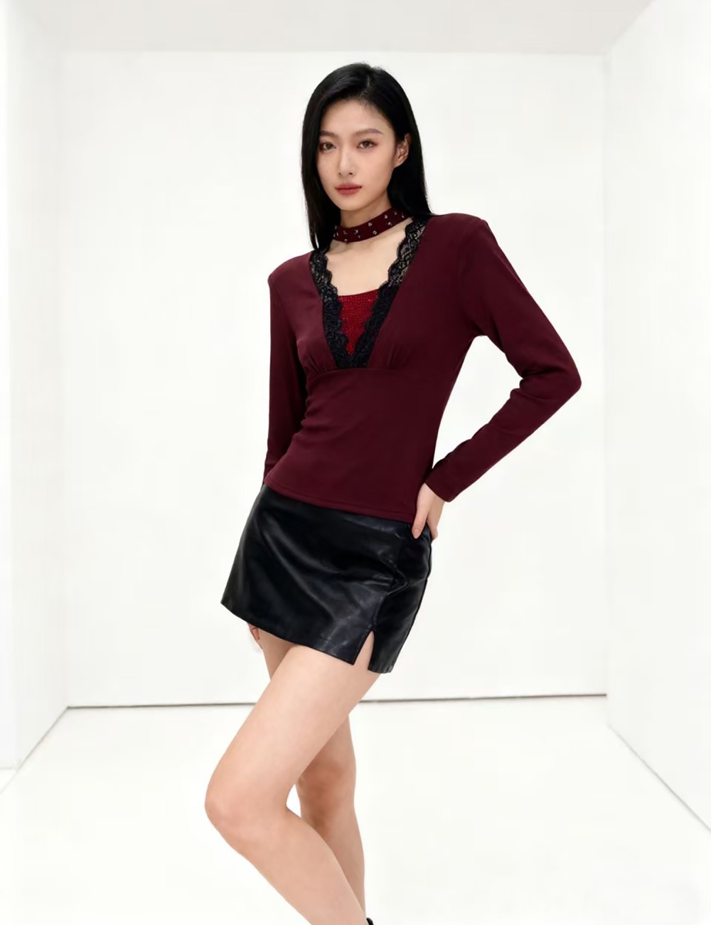 Long sleeve small shirt thick tops for women