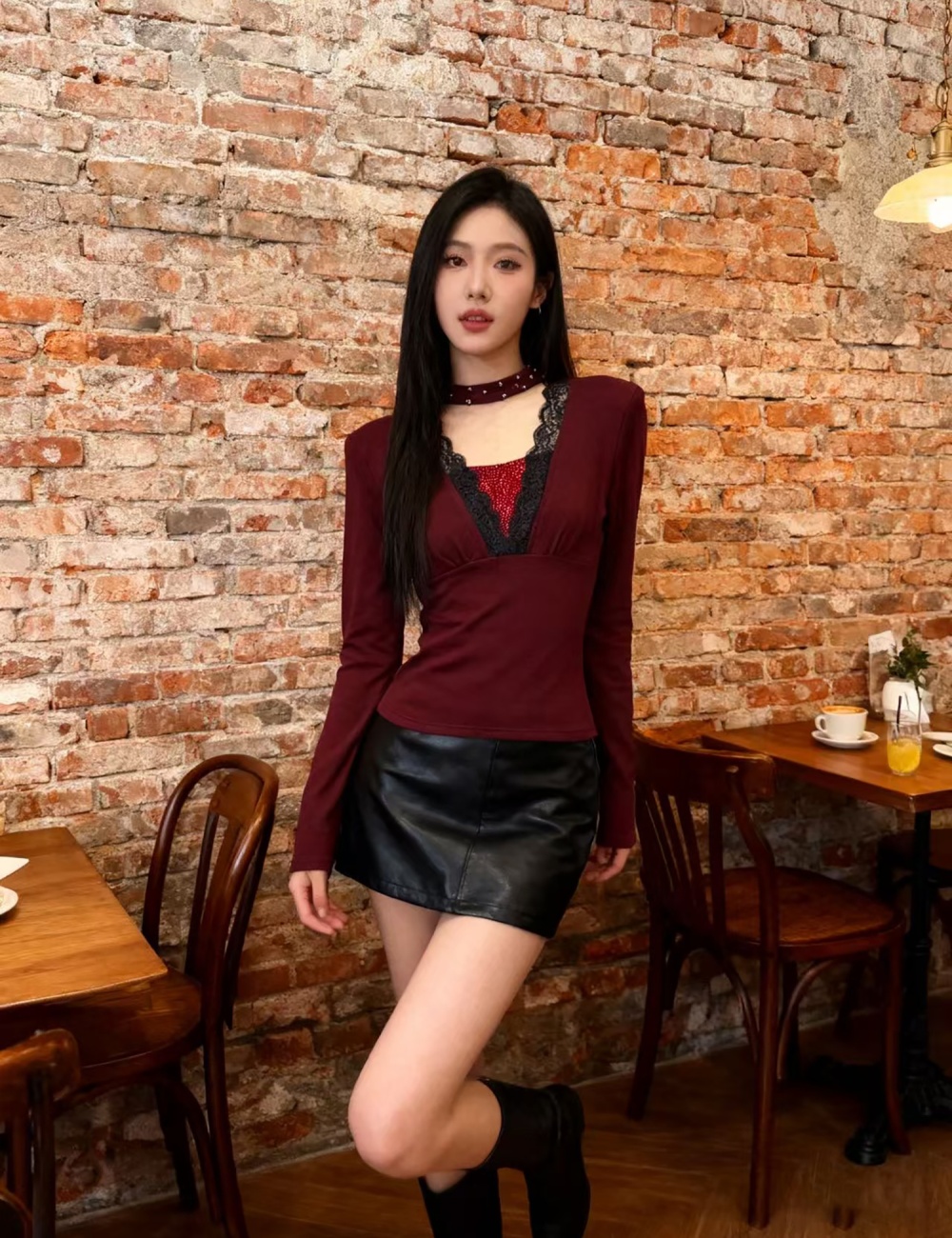 Long sleeve small shirt thick tops for women