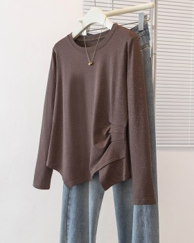 Long sleeve T-shirt fold bottoming shirt for women