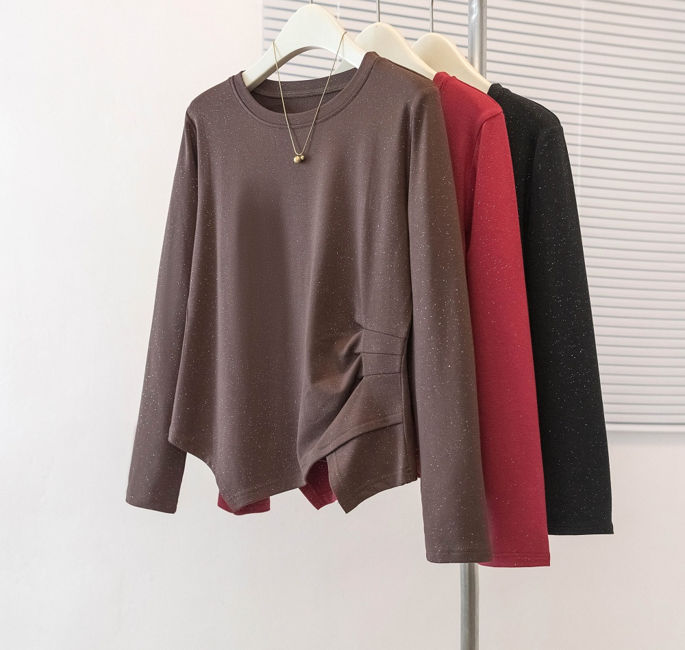 Long sleeve T-shirt fold bottoming shirt for women