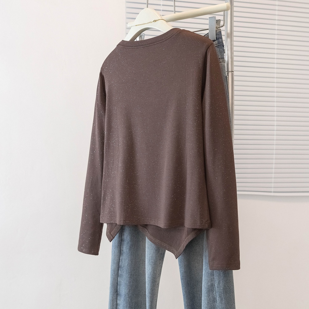 Long sleeve T-shirt fold bottoming shirt for women