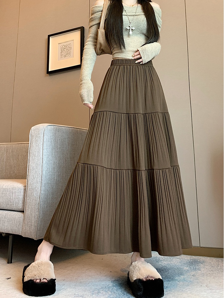 Large yard autumn and winter all-match A-line skirt