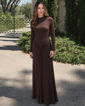 Pure France style autumn and winter temperament dress