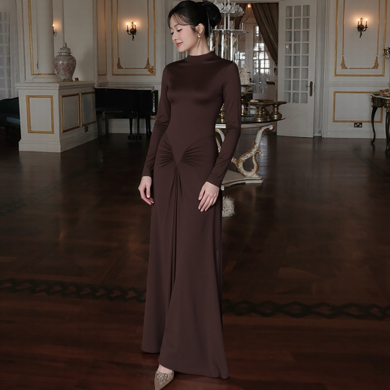 Pure France style autumn and winter temperament dress