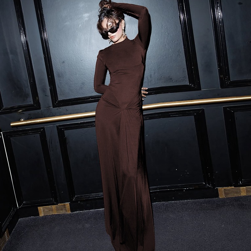 Pure France style autumn and winter temperament dress