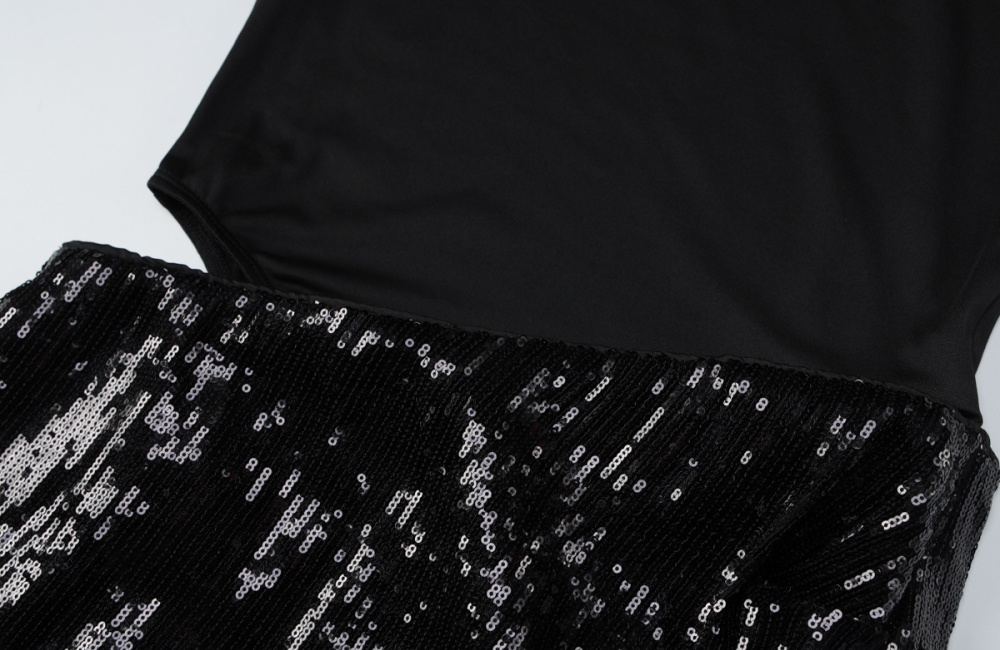 Long sleeve side hollow fashion splice dress for women