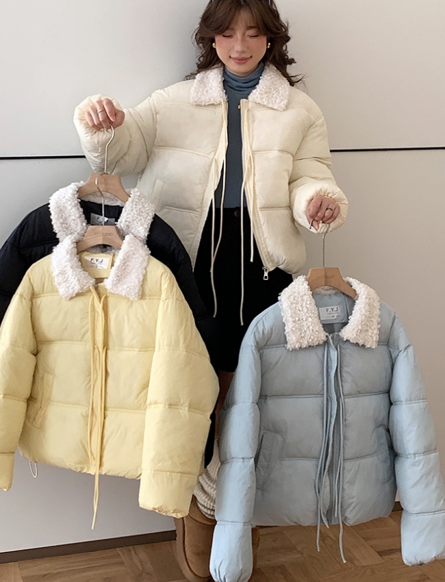 Fur collar show young coat winter cotton coat for women