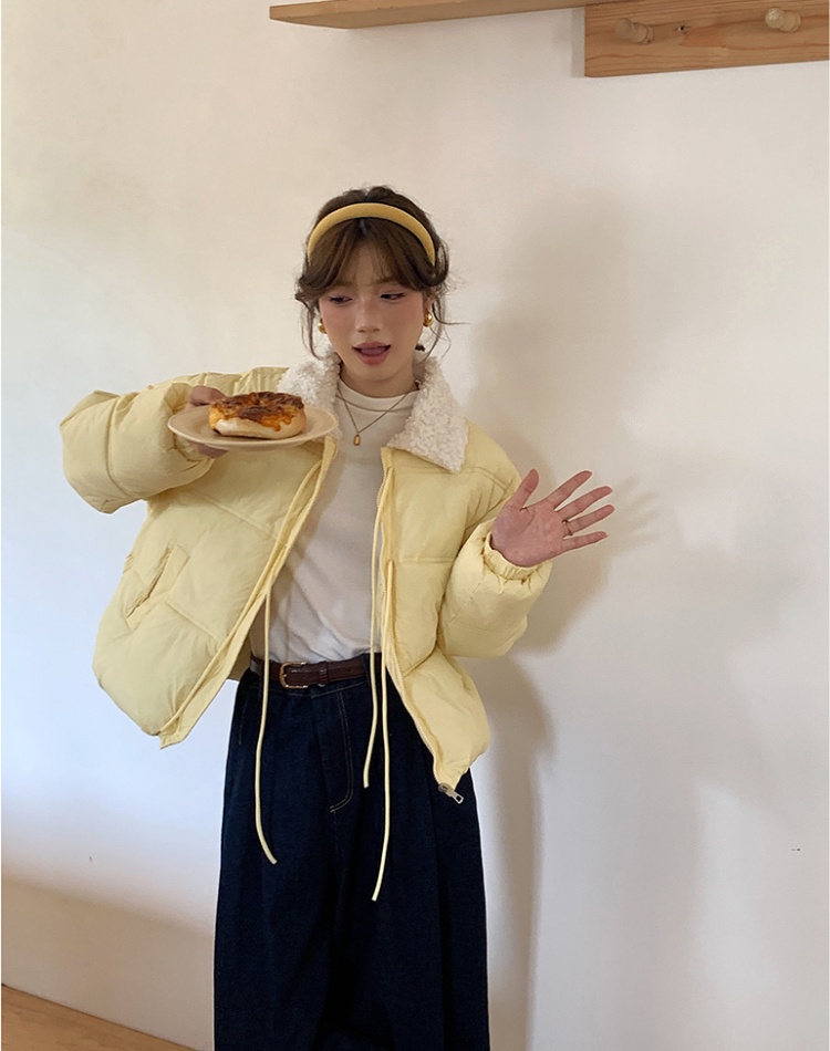 Fur collar show young coat winter cotton coat for women