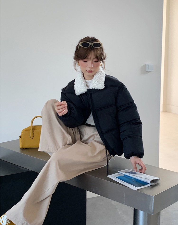 Fur collar show young coat winter cotton coat for women