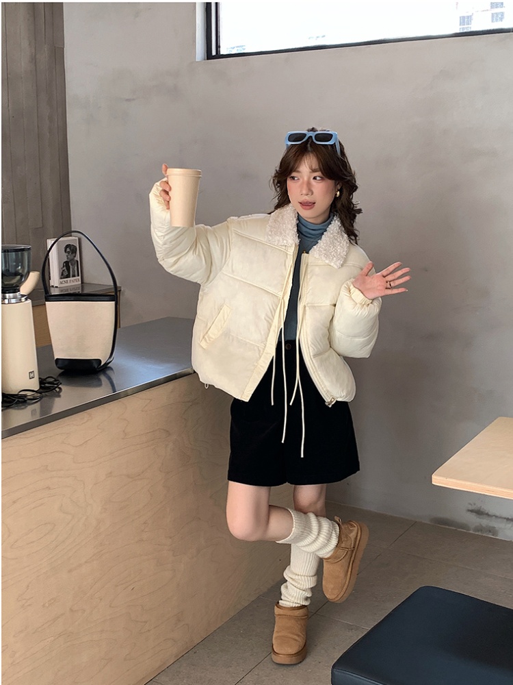 Fur collar show young coat winter cotton coat for women