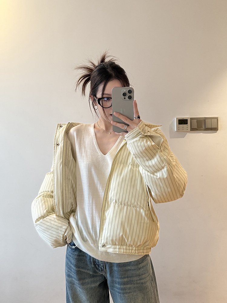 Short slim cotton coat retro all-match coat for women