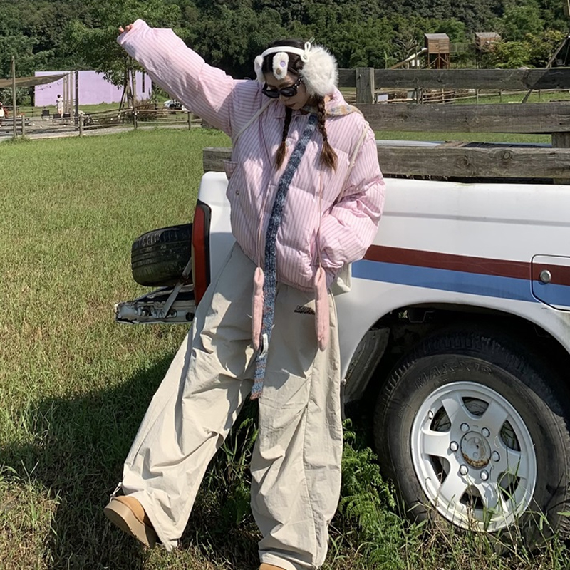 Short slim cotton coat retro all-match coat for women