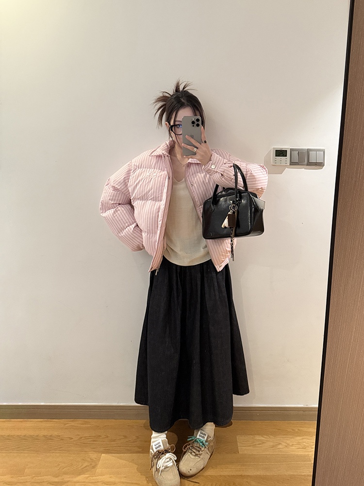 Short slim cotton coat retro all-match coat for women