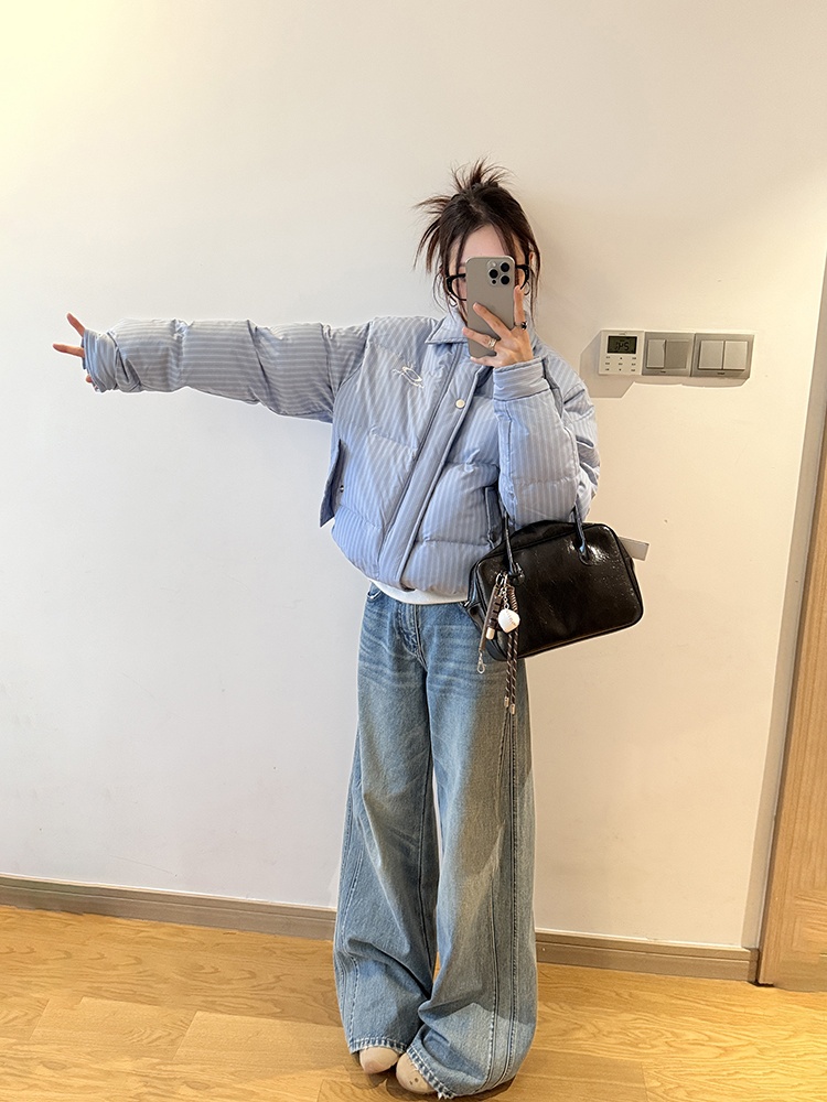 Short slim cotton coat retro all-match coat for women