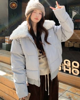 Lambs wool collar coat short bread clothing