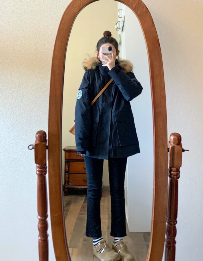 Winter down coat loose work clothing for women