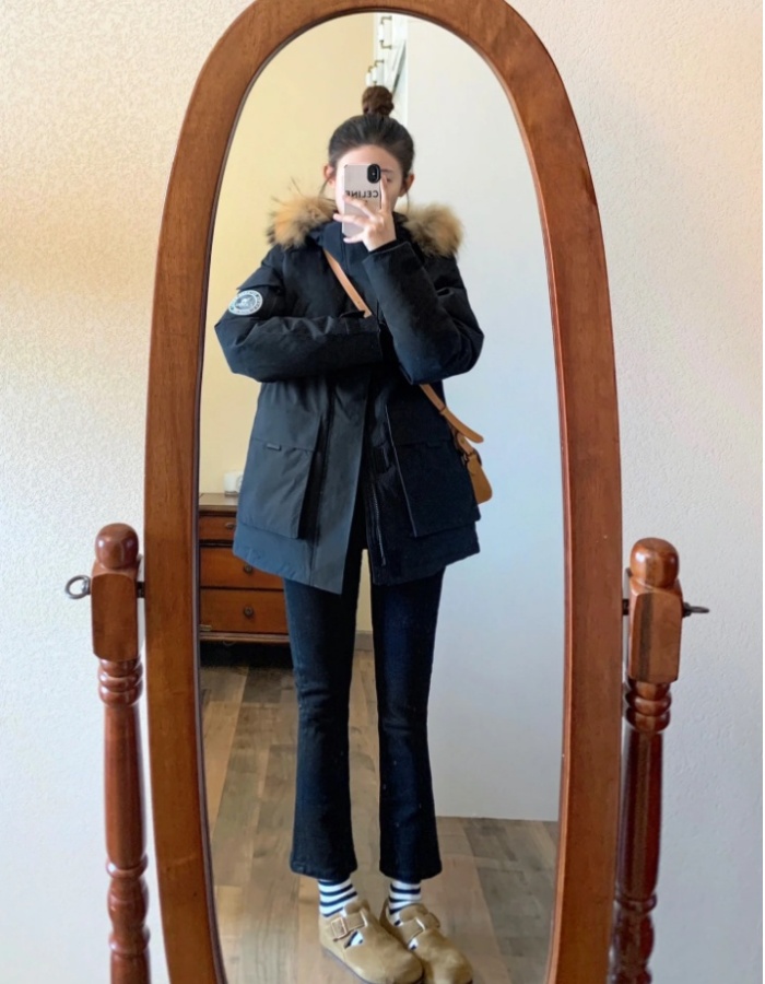 Winter down coat loose work clothing for women