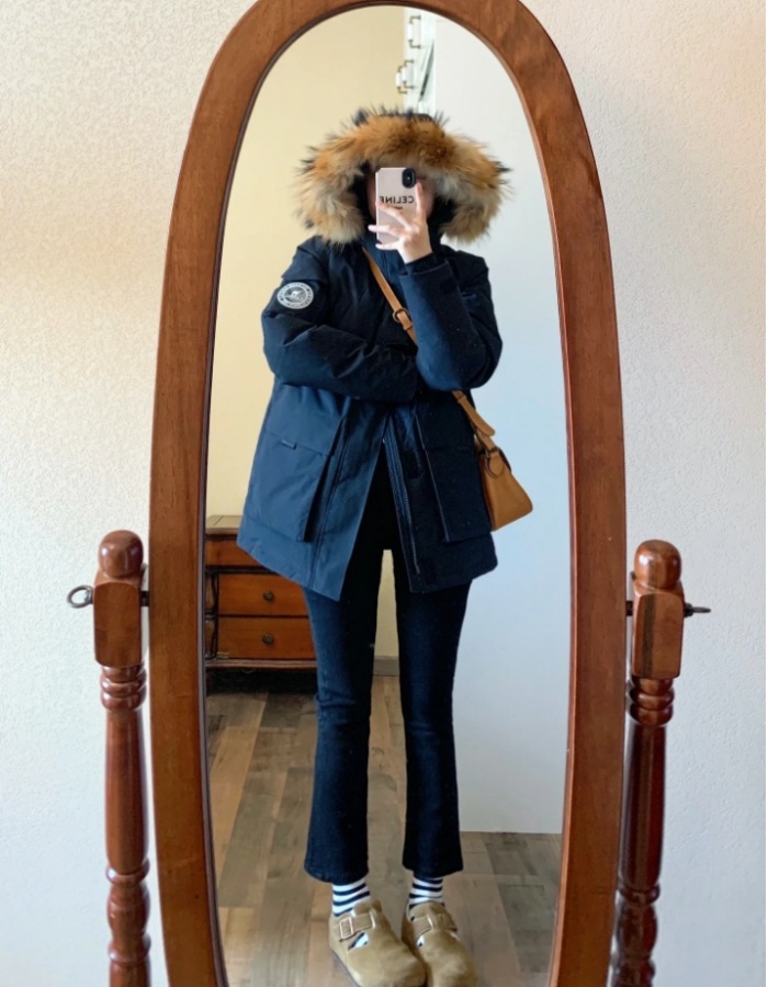 Winter down coat loose work clothing for women