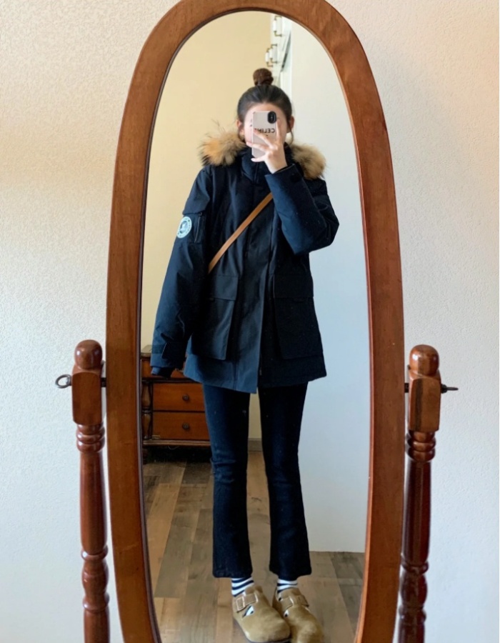 Winter down coat loose work clothing for women