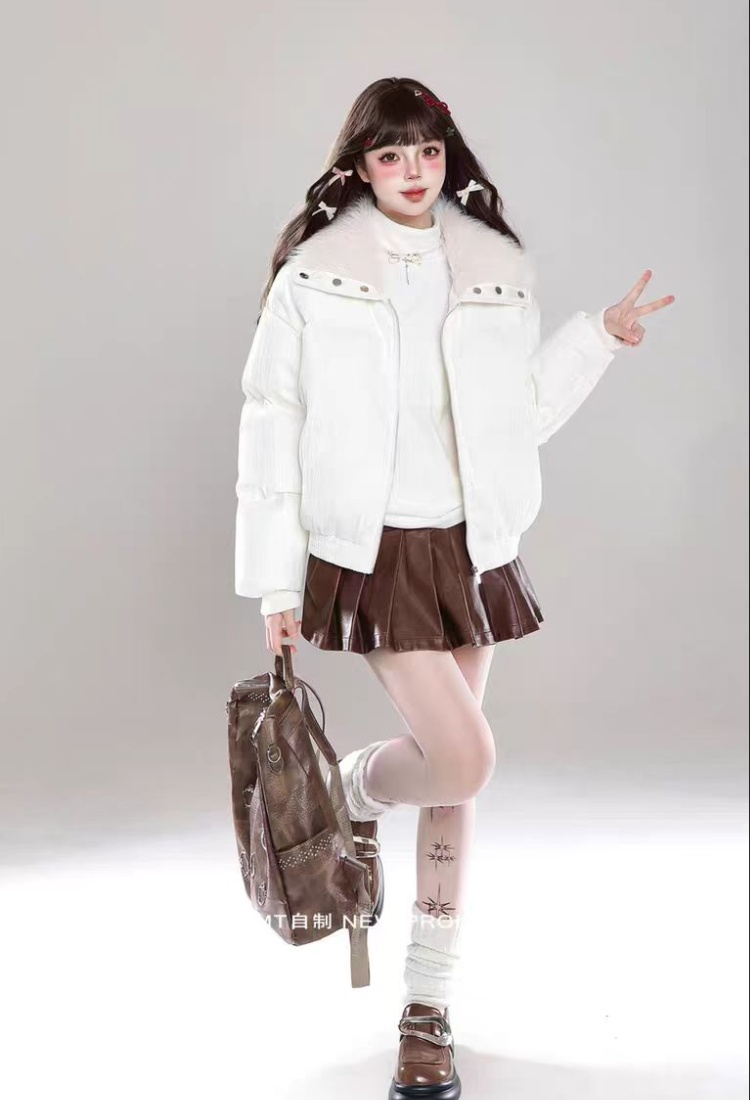 Chanelstyle faux fur cotton coat lapel coat for women