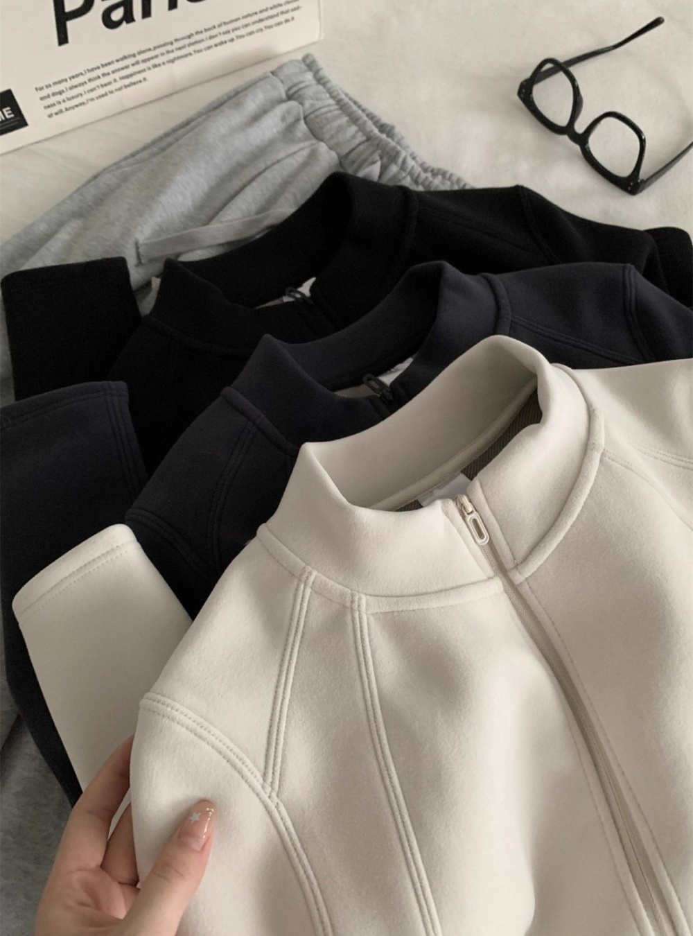 Thermal slim hoodie autumn and winter coat for women