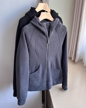 Hooded autumn and winter coat plush hoodie for women