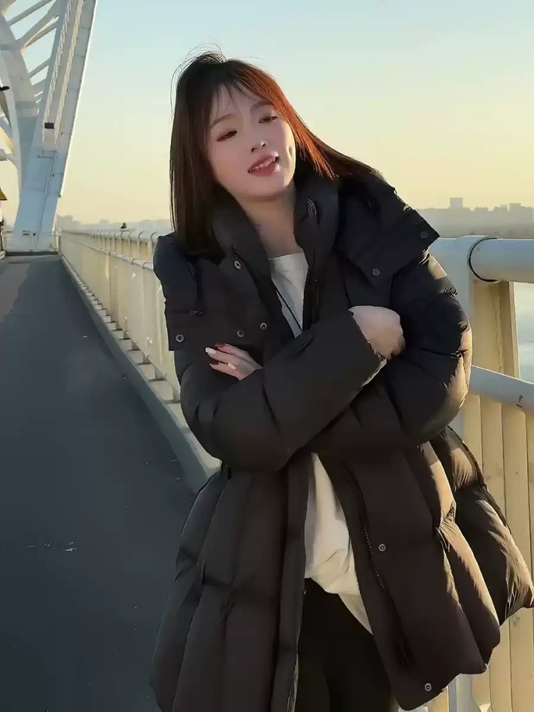 Short down cotton coat hooded Korean style coat