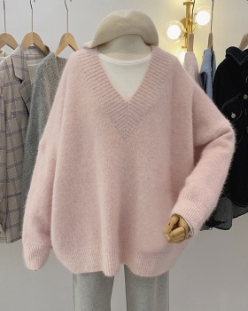 Cashmere V-neck knitted quality pullover sweater
