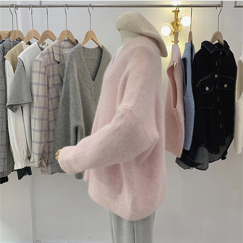 Cashmere V-neck knitted quality pullover sweater