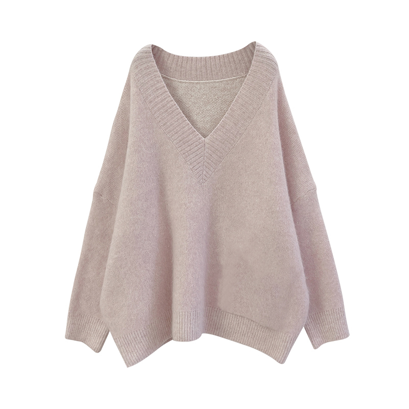 Cashmere V-neck knitted quality pullover sweater