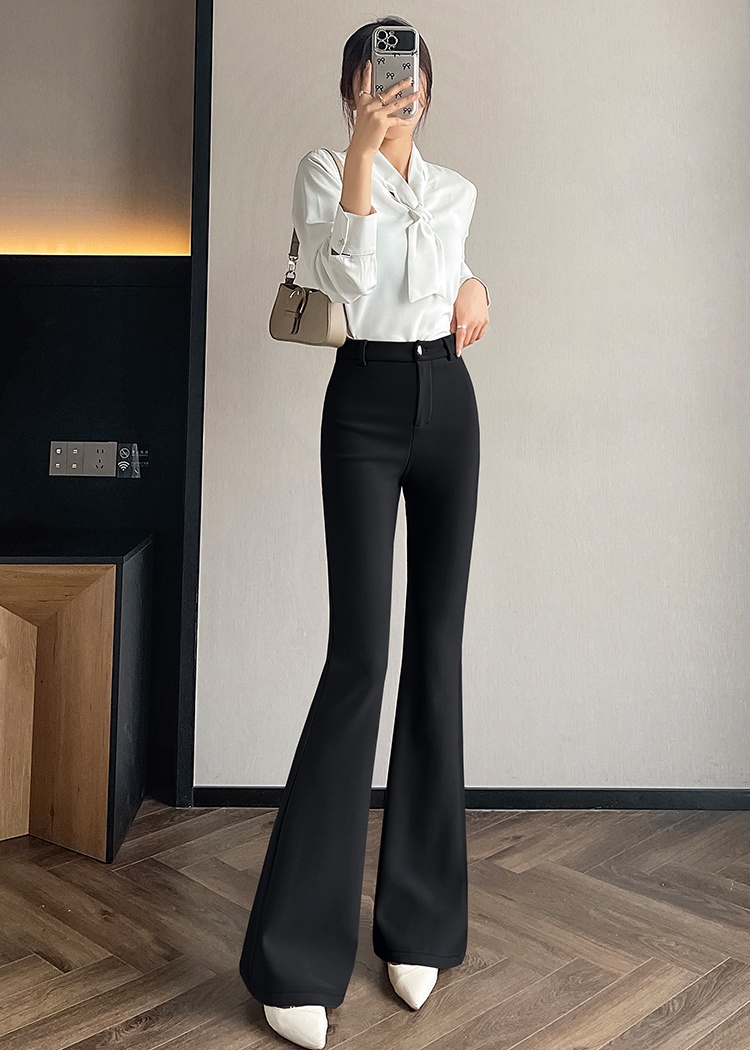 Casual high waist stretch pants slim khaki suit pants