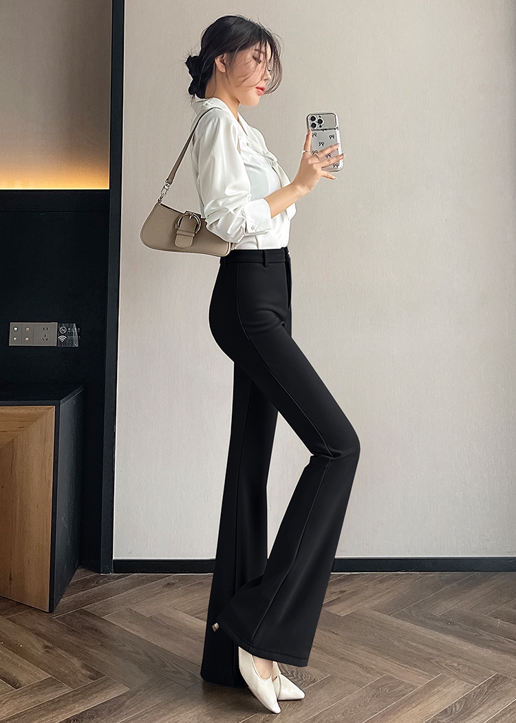 Casual high waist stretch pants slim khaki suit pants