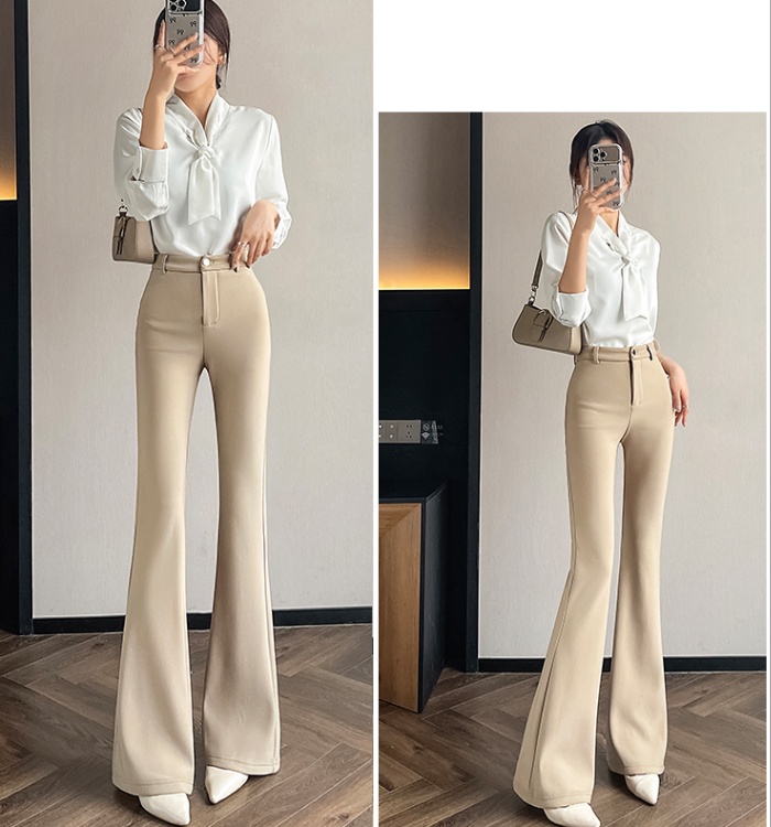 Casual high waist stretch pants slim khaki suit pants