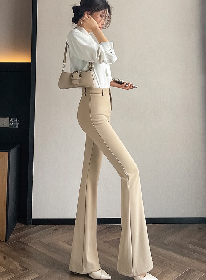Casual high waist stretch pants slim khaki suit pants