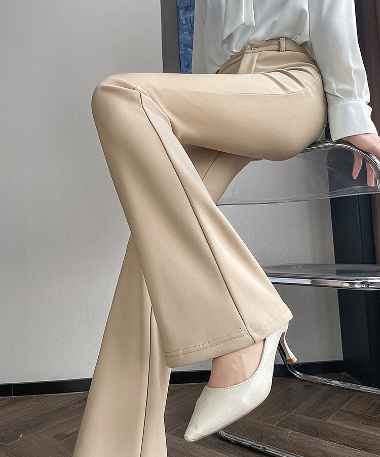 Casual high waist stretch pants slim khaki suit pants