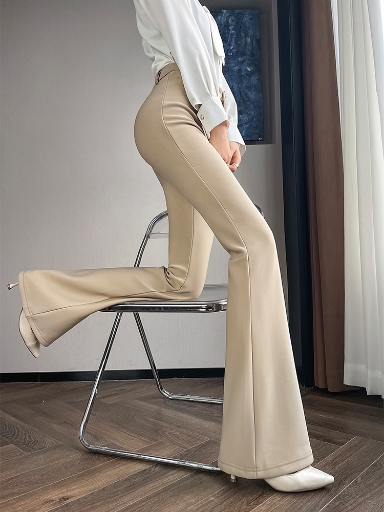 Casual high waist stretch pants slim khaki suit pants