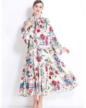 Printing loose court style fashion European style dress