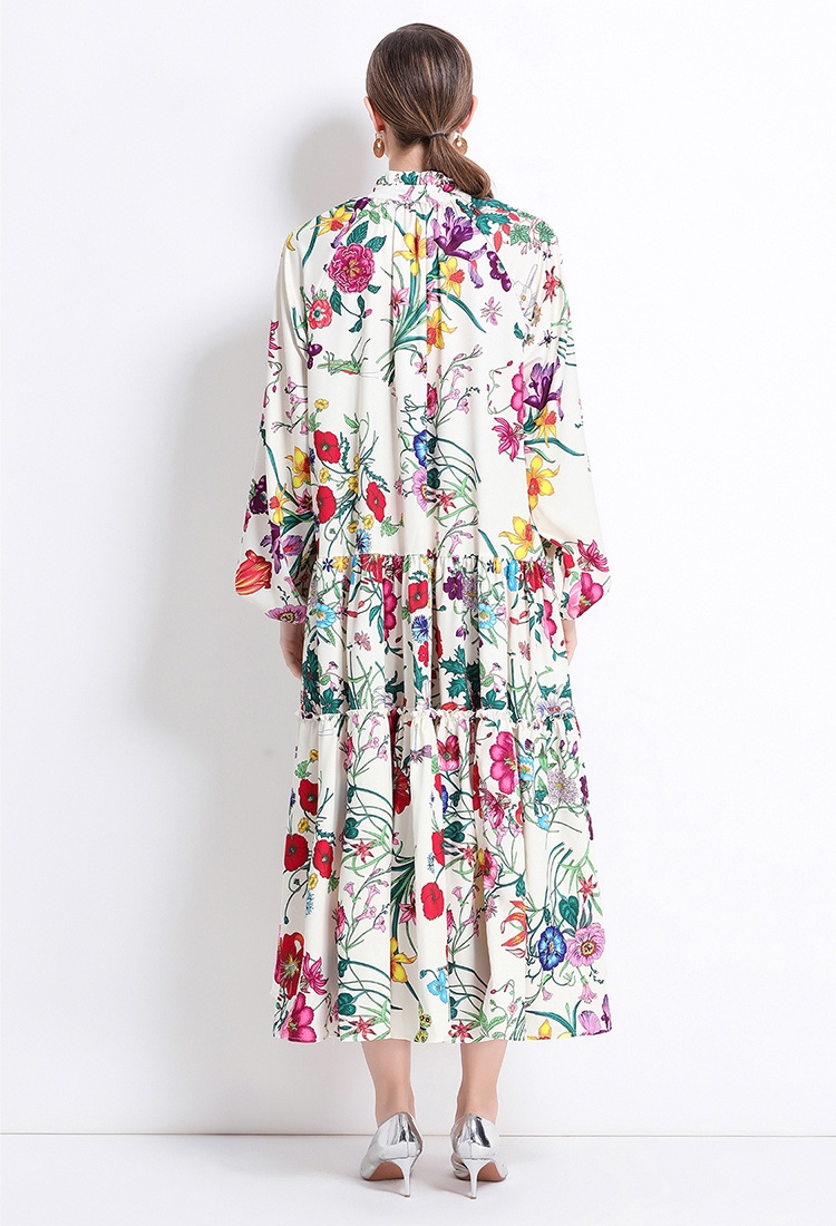 Printing loose court style fashion European style dress