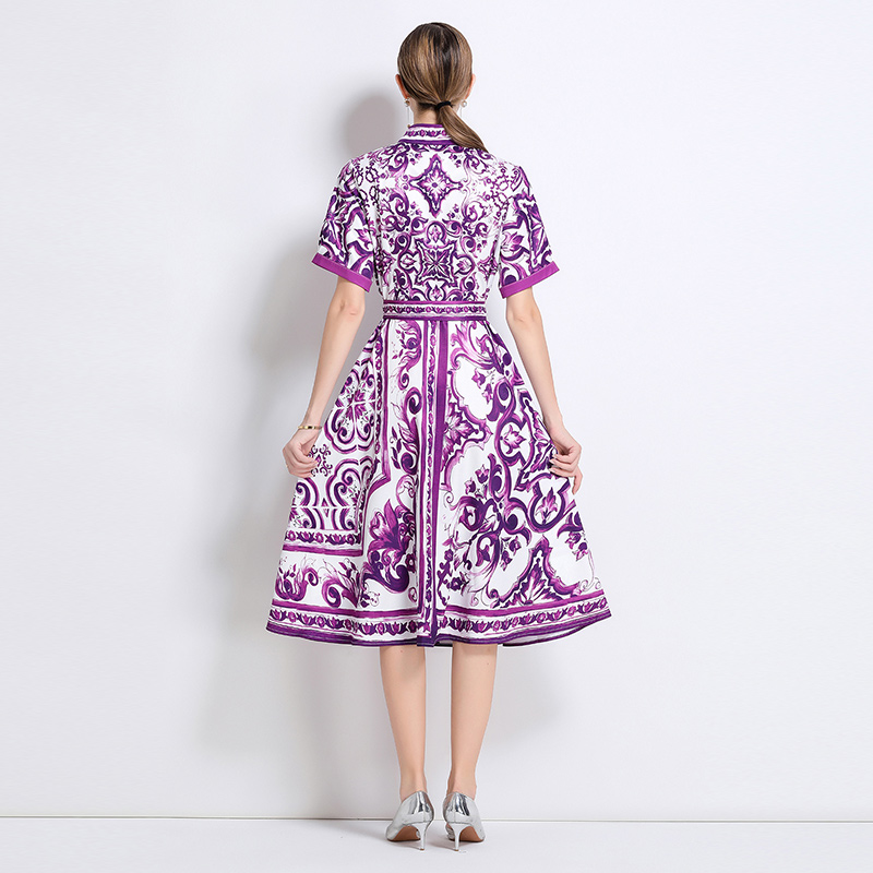 Fashion slim dress printing European style cardigan