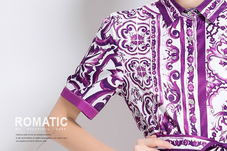 Fashion slim dress printing European style cardigan