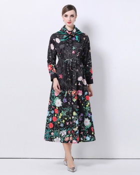 Printing fashion shirt with scarves cardigan