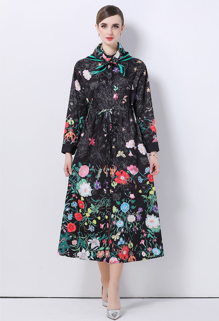 Printing fashion shirt with scarves cardigan