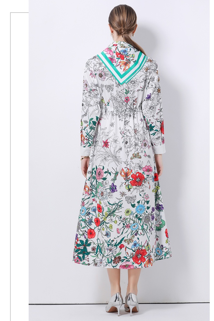 Printing fashion shirt with scarves cardigan