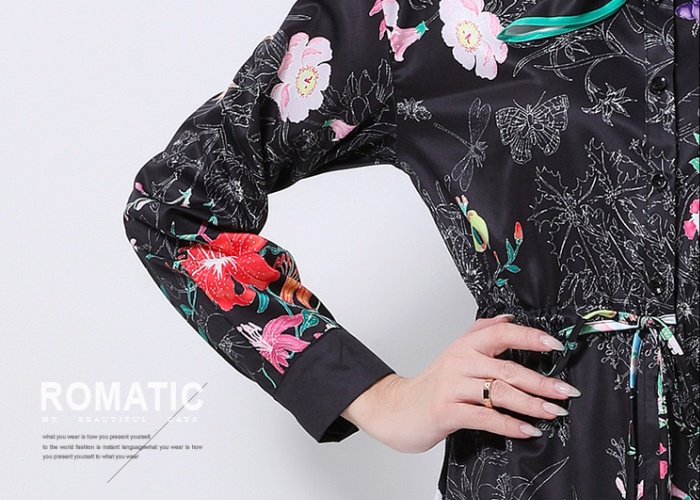 Printing fashion shirt with scarves cardigan