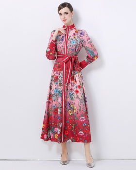 Court style European style single-breasted dress