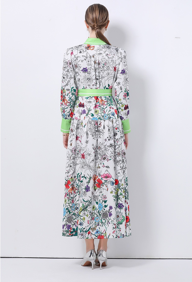 Court style European style single-breasted dress