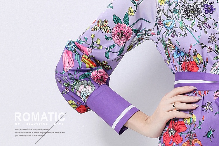 Court style European style single-breasted dress