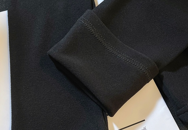 Gauze splice half high collar tops all-match winter T-shirt