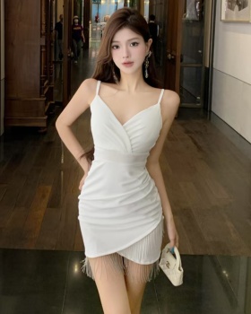 Bottoming sexy pinched waist short package hip tight dress